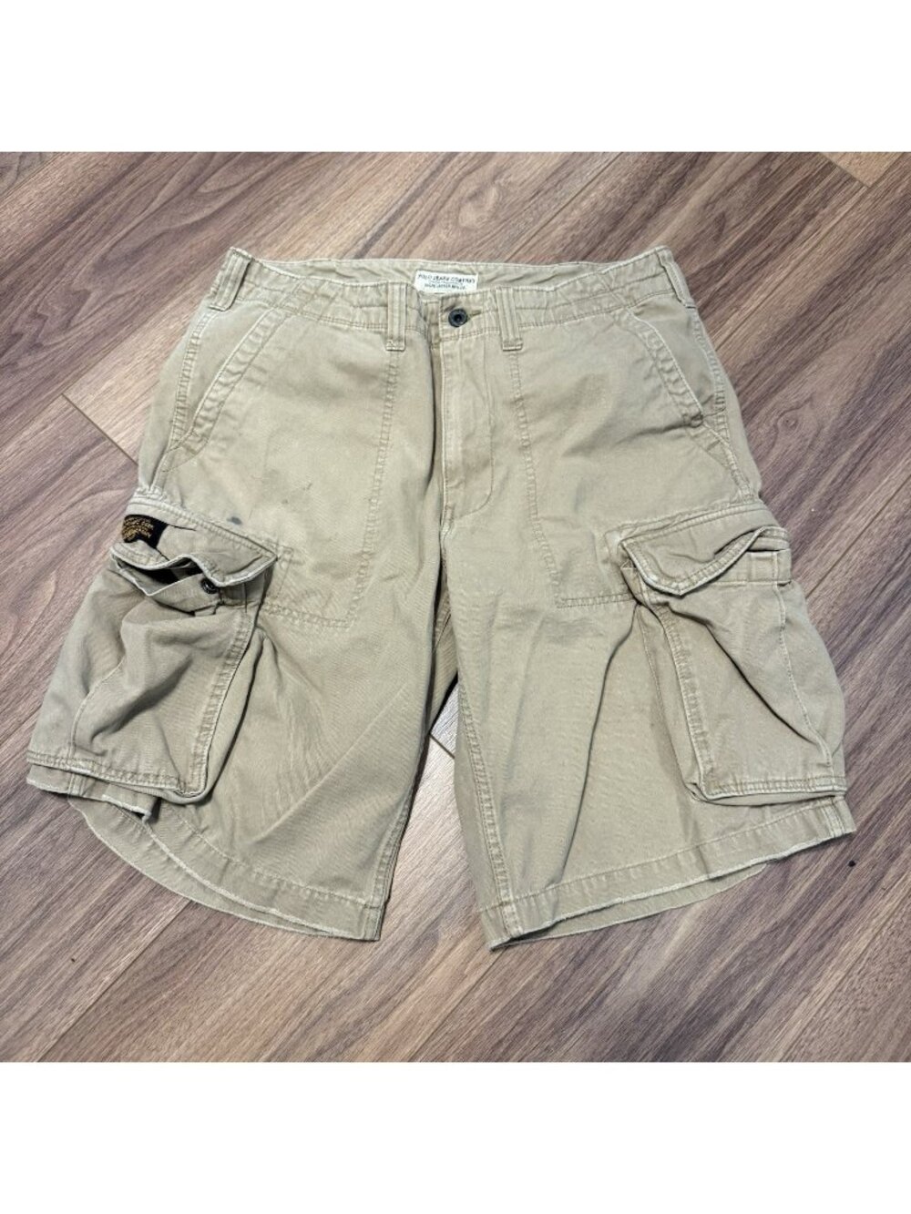 Polo Jeans Co Ralph Lauren Military Surplus Cargo Shorts Mens 34 Beige